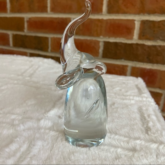 Vintage 1979 Aldon Glass Elephant Figure Clear Made in Republic of China 70s